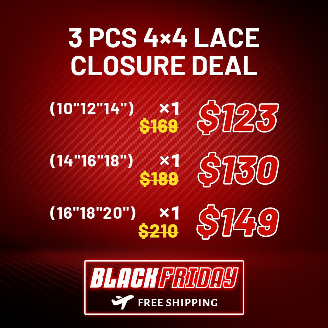 3 pcs 4*4 lace closure deal