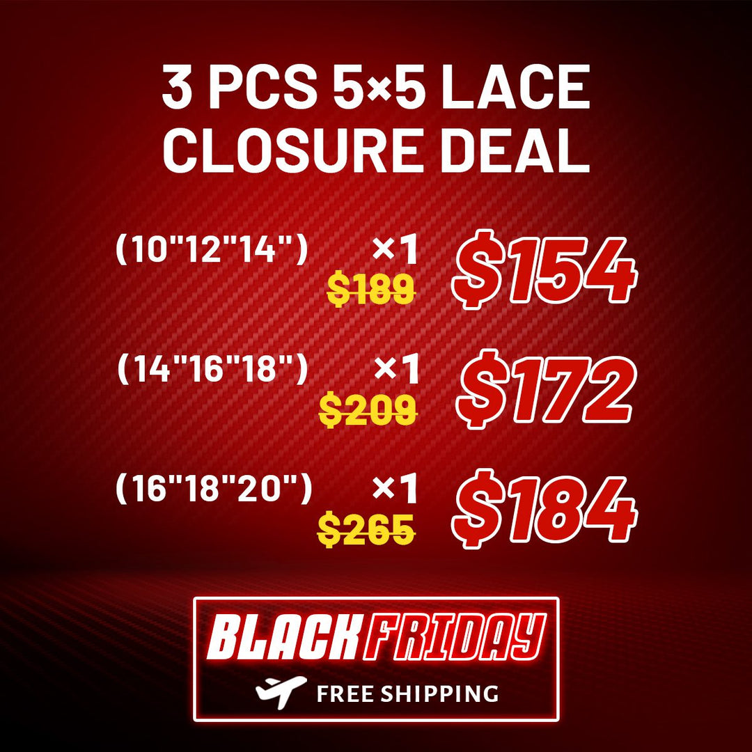 3 pcs 5*5 lace closure deal