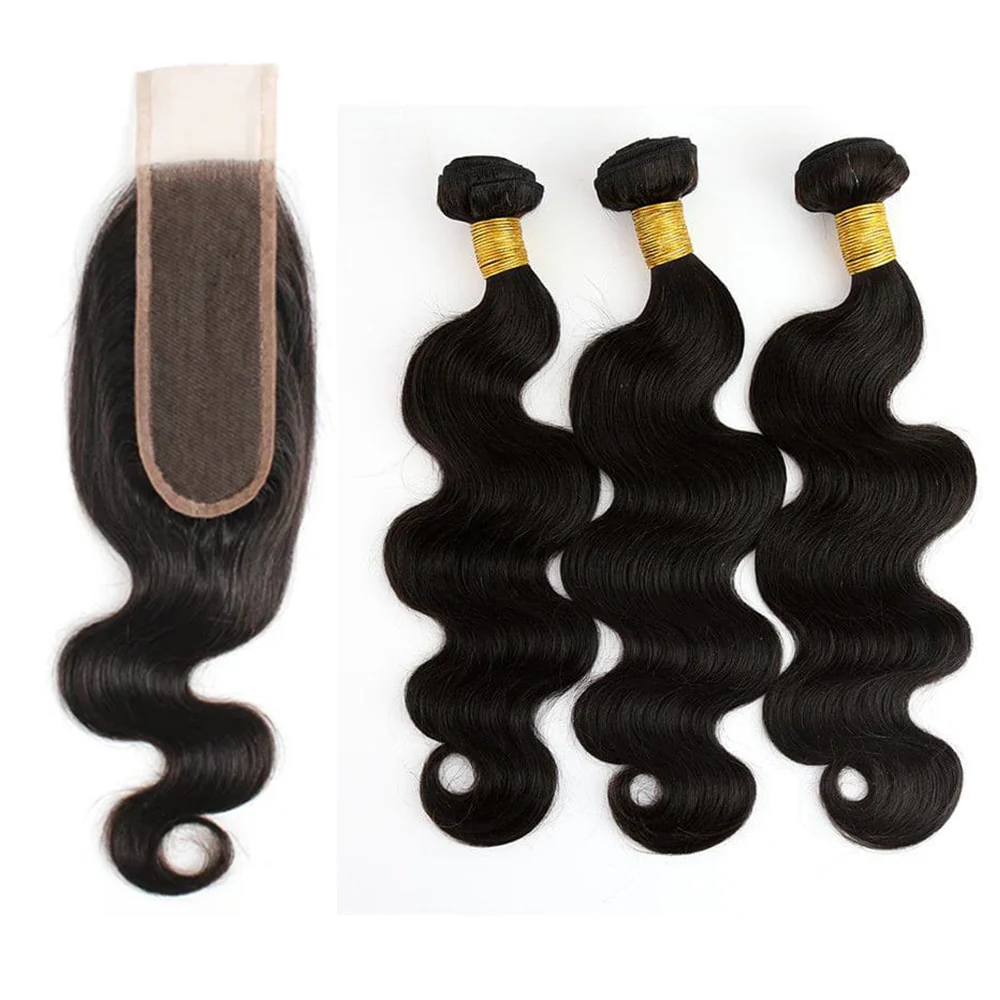 Cusomized  Bundles With 2x6 Transparent Lace Closure Body Wave Human Hair