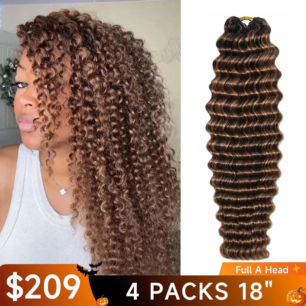 4/27/30 Brown Deep Wave Crochet Human Hair 1