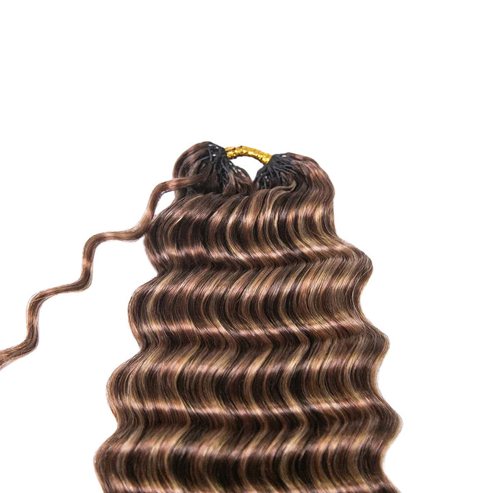 4/27/30 brown human hair deep wave crochet