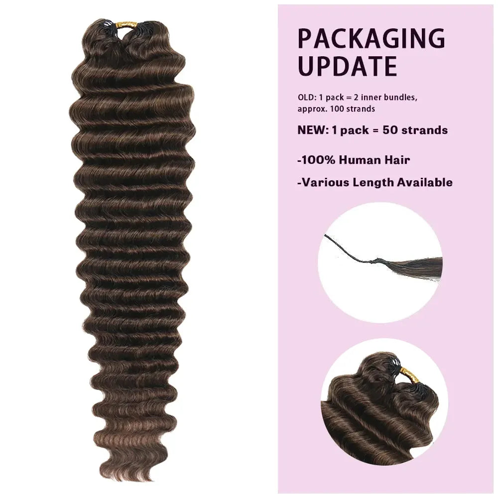 4 Dark Brown Deep Wave Crochet Human Hair Extensions2