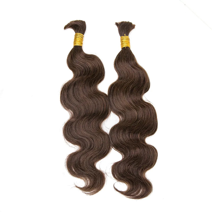 Medium Brown #4 Human Braiding Hair Body Wave