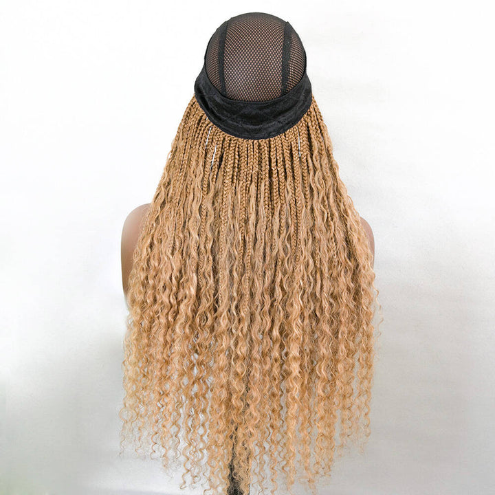 #27 Color Grab & Go Braids Band With Boho Style Human Hair Curls