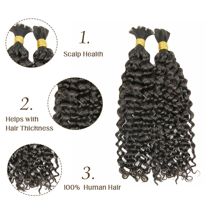 #2 Dark Brown Bulk Human Braiding Hair Spanish Curl