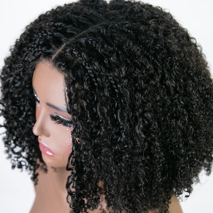 5x5 HD lace Tight Curly Human Boho Braided Wig2