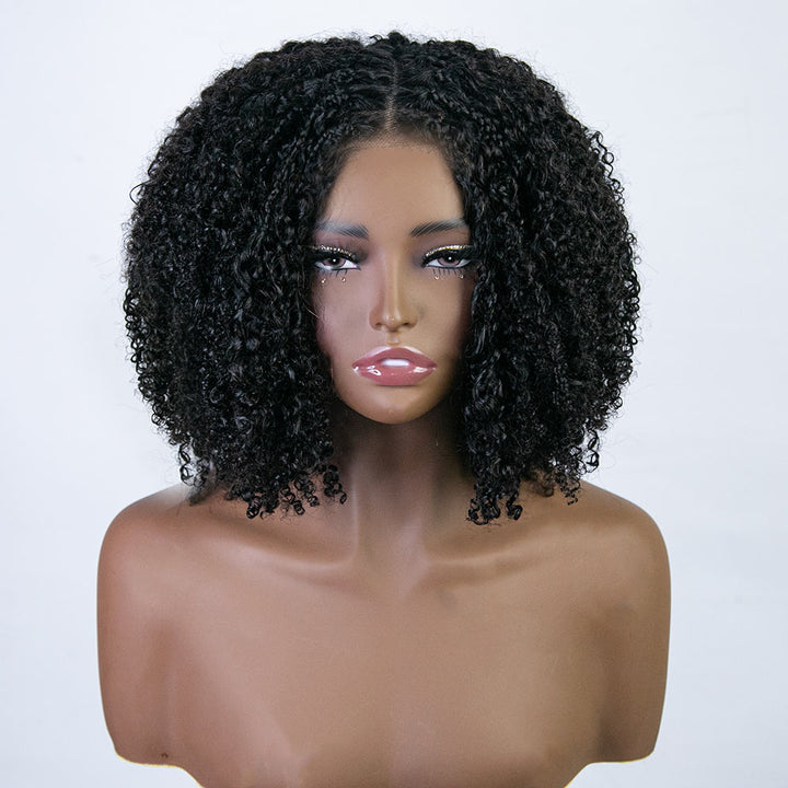 5x5 HD lace Tight Curly Human Boho Braided Wig4