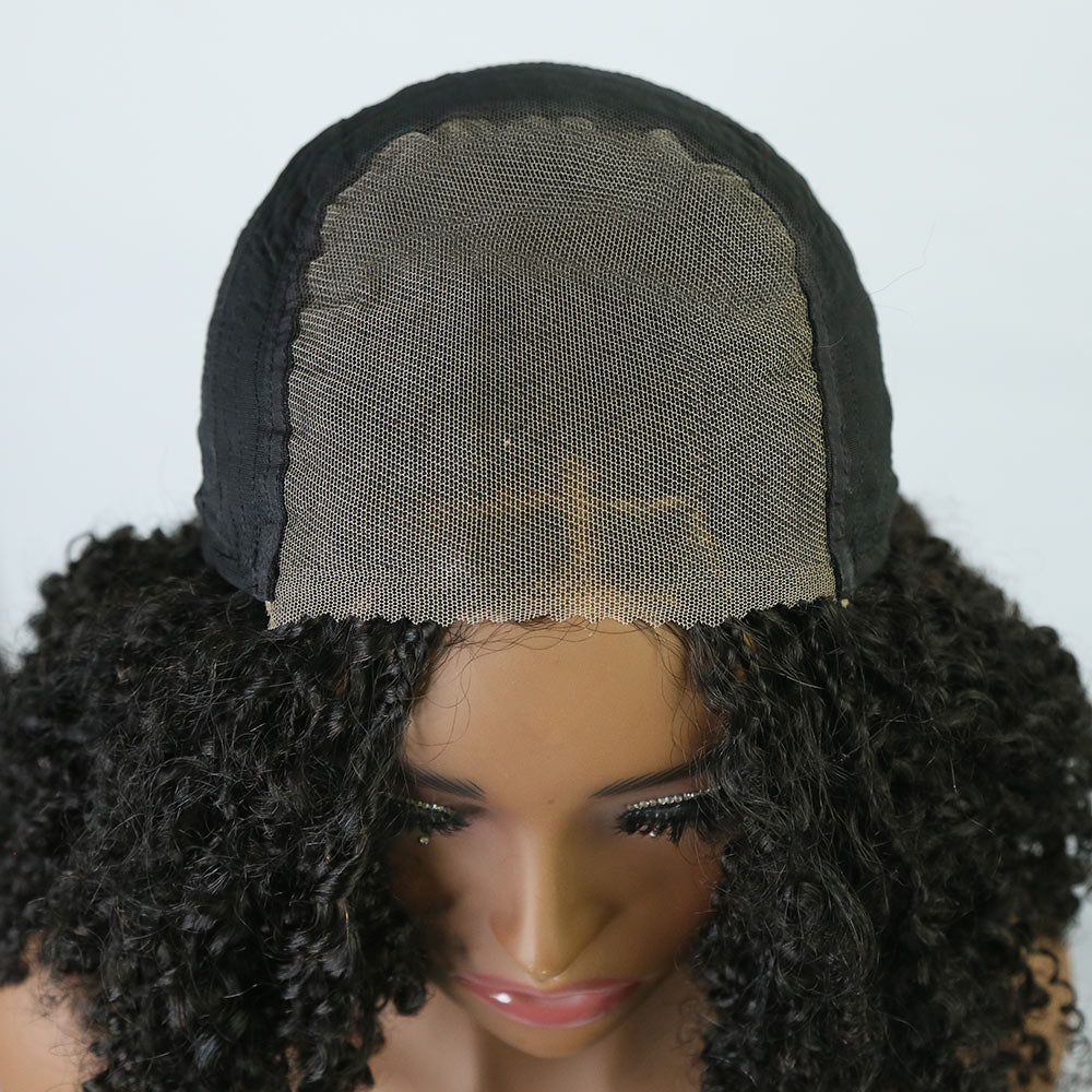 5x5 HD lace Tight Curly Human Boho Braided Wig5