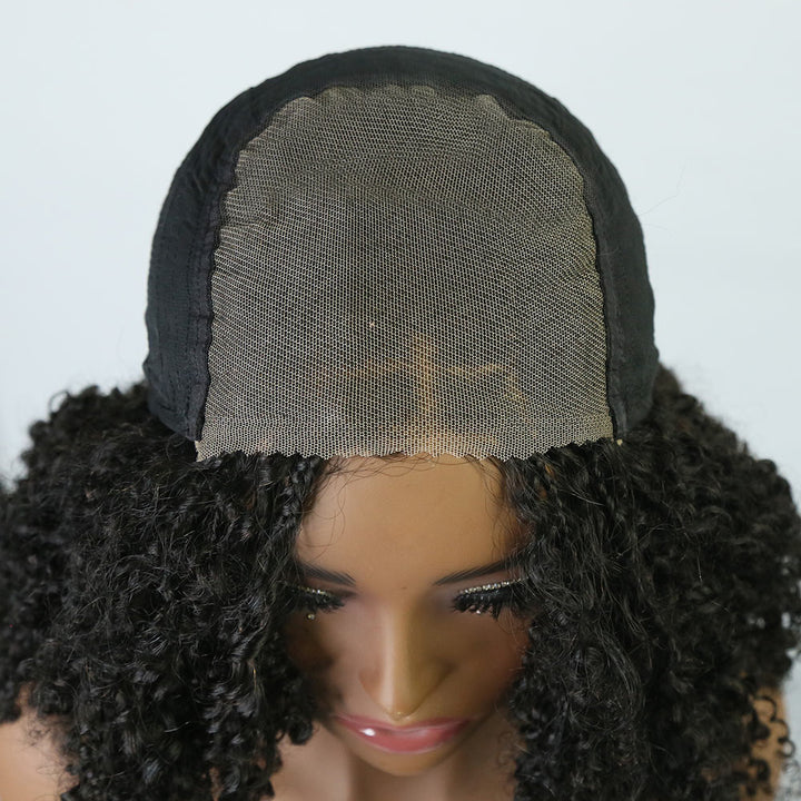 5x5 HD lace Tight Curly Human Boho Braided Wig5