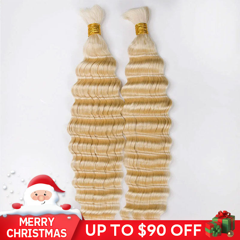 613_blonde_double_drawn_bulk_braiding_hair_2025 Christmas sale