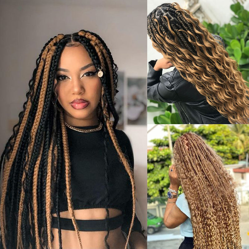 Outlet Deal, Bohemian Box Braid with Curl 14-16 Inch