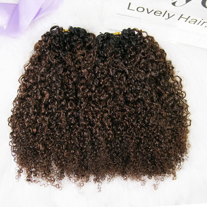 EAYON Lightweight T1B/4 Color Tight Curly Crochet Human Hair