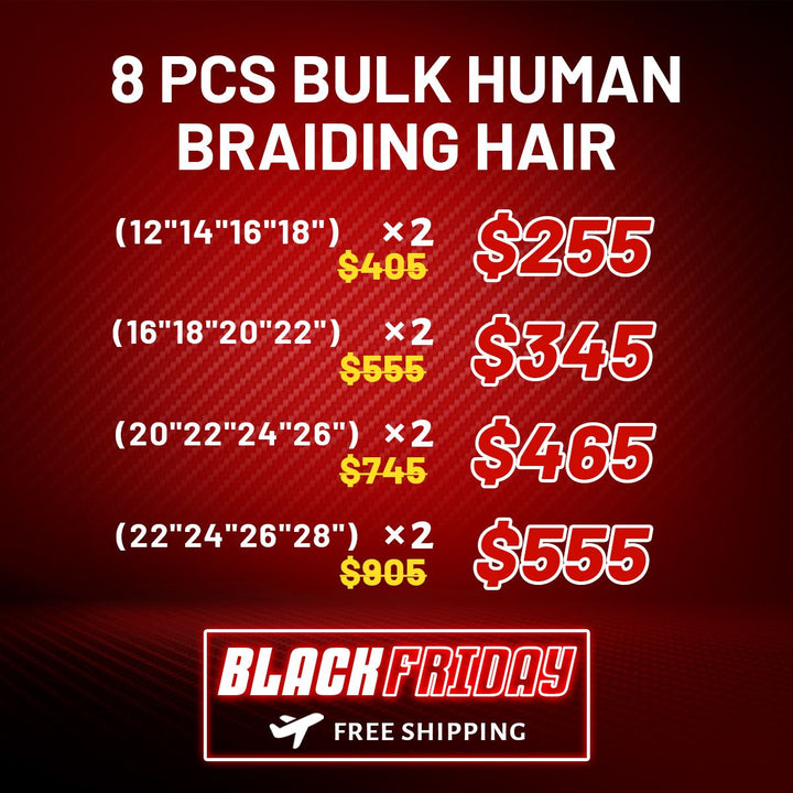 8 pcs bulk braiding hair extension