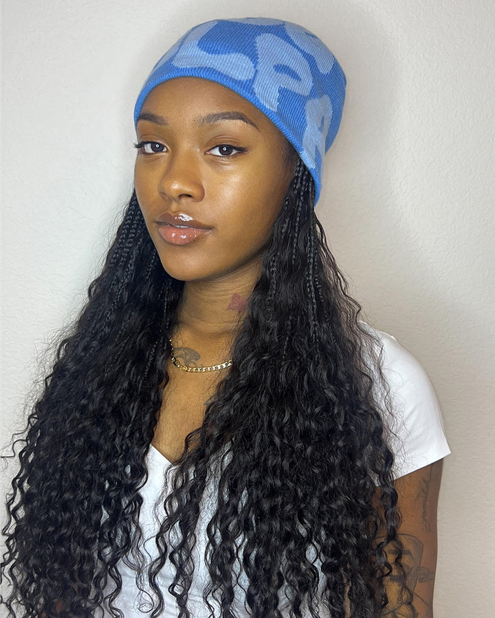 Grab & Go Braids Band With Boho Style Human Hair Curls