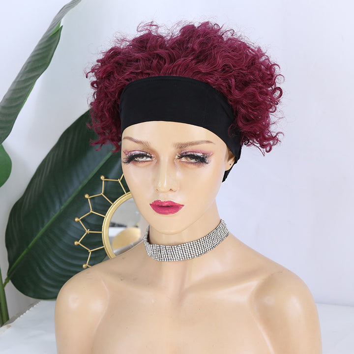 #99j burgundy headband wigs human hair