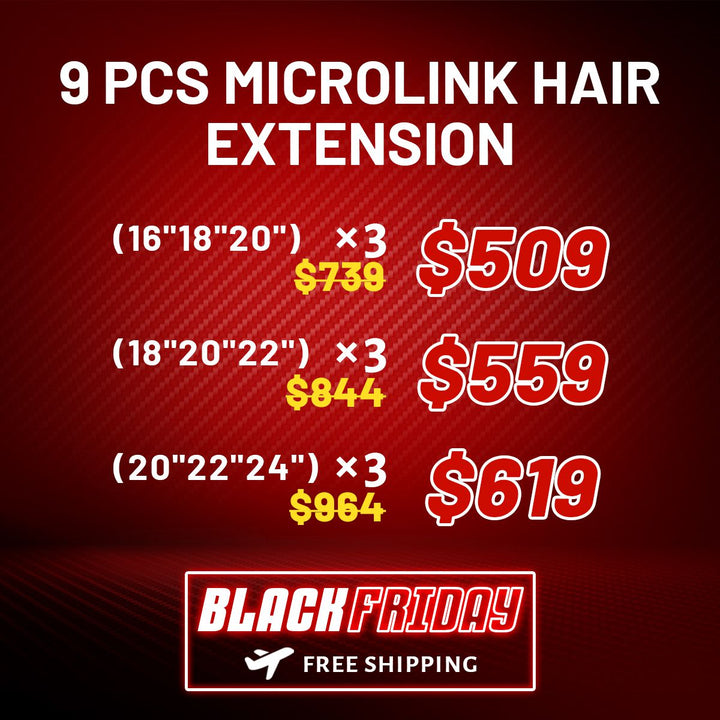9 pcs microlink hair extension