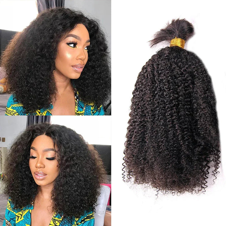 Afro Kinky Curly Bulk Human Hair For Braiding