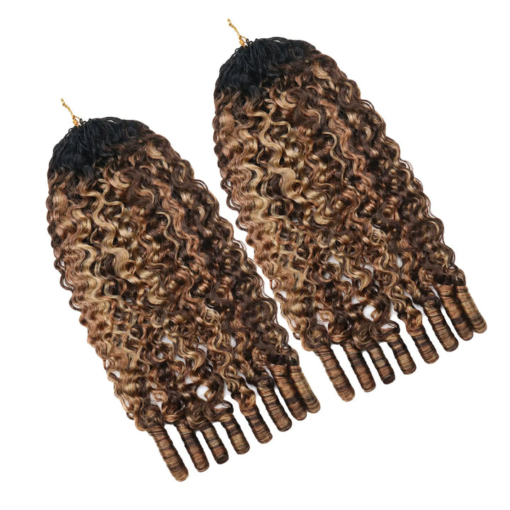 Blonde water Burmese curly crochet human hair extensions T1B/4/27/30