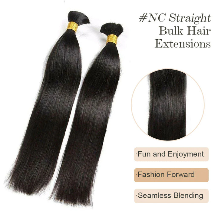 Bulk Human Hair For Braiding Silk Straight