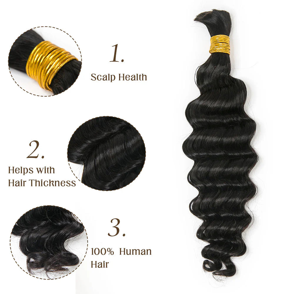 Loose Deep Wave Bulk Human Hair For Braiding