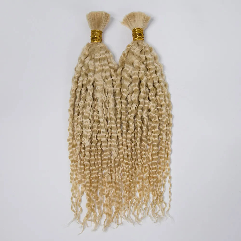EAYONHAIR Bulk Human Hair For Braiding #613 Deep Curly