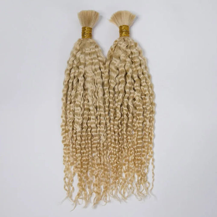 EAYONHAIR Bulk Human Hair For Braiding #613 Deep Curly