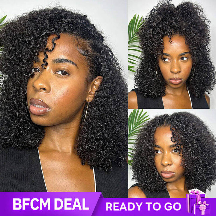 EAYON Tight Curly Lightweight Crochet Human Hair Extensions