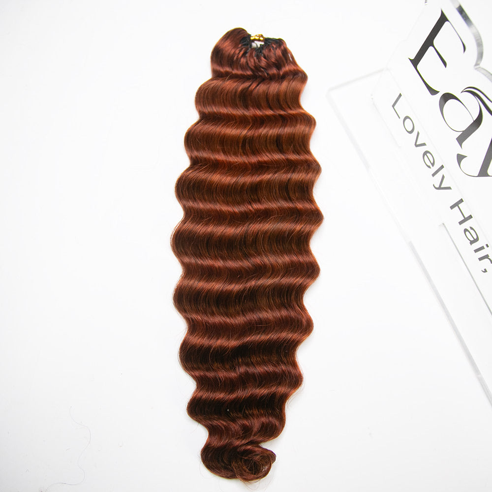 Deep Wave Lightweight Copper Color Crochet Human Hair