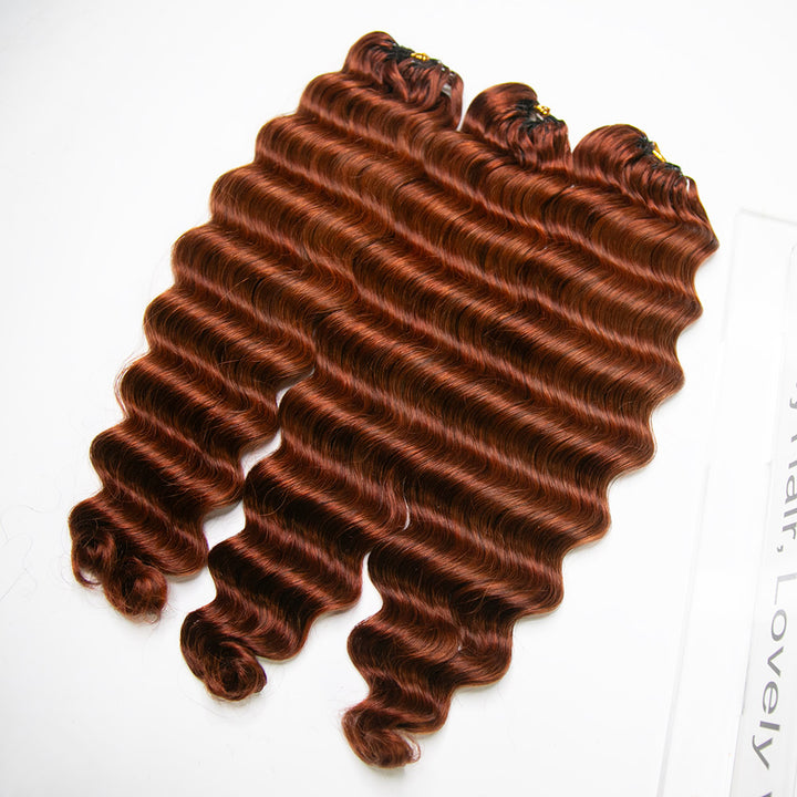 Deep Wave Lightweight copper crochet hair for protective styles