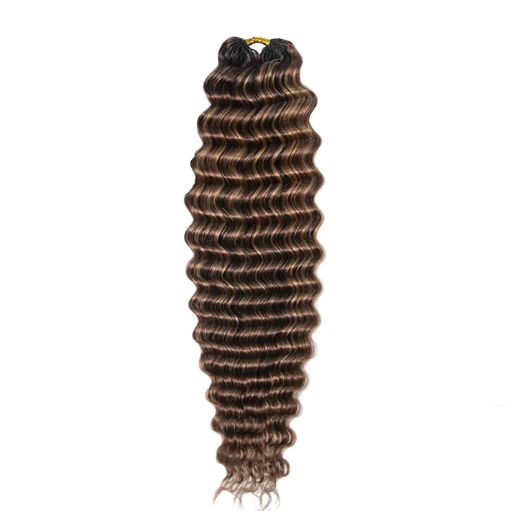 Deep wave brown crochet braids human hair

