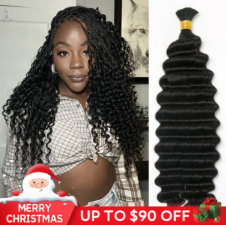 Double_Drawn_Bulk_Human_Braiding_Hair_Deep_Wave_2025 Christmas sale