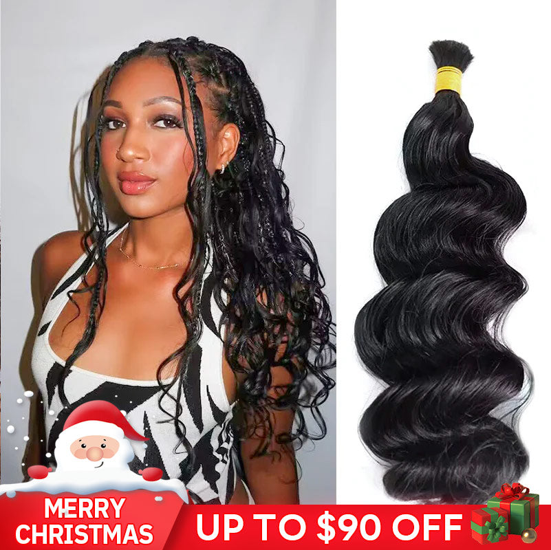 Double_Drawn_Bulk_Human_Braiding_Hair_Loose_Wave_2025 Christmas sale
