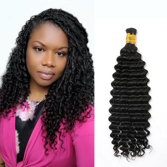 Double Drawn Bulk Human Braiding Hair Spanish Curly