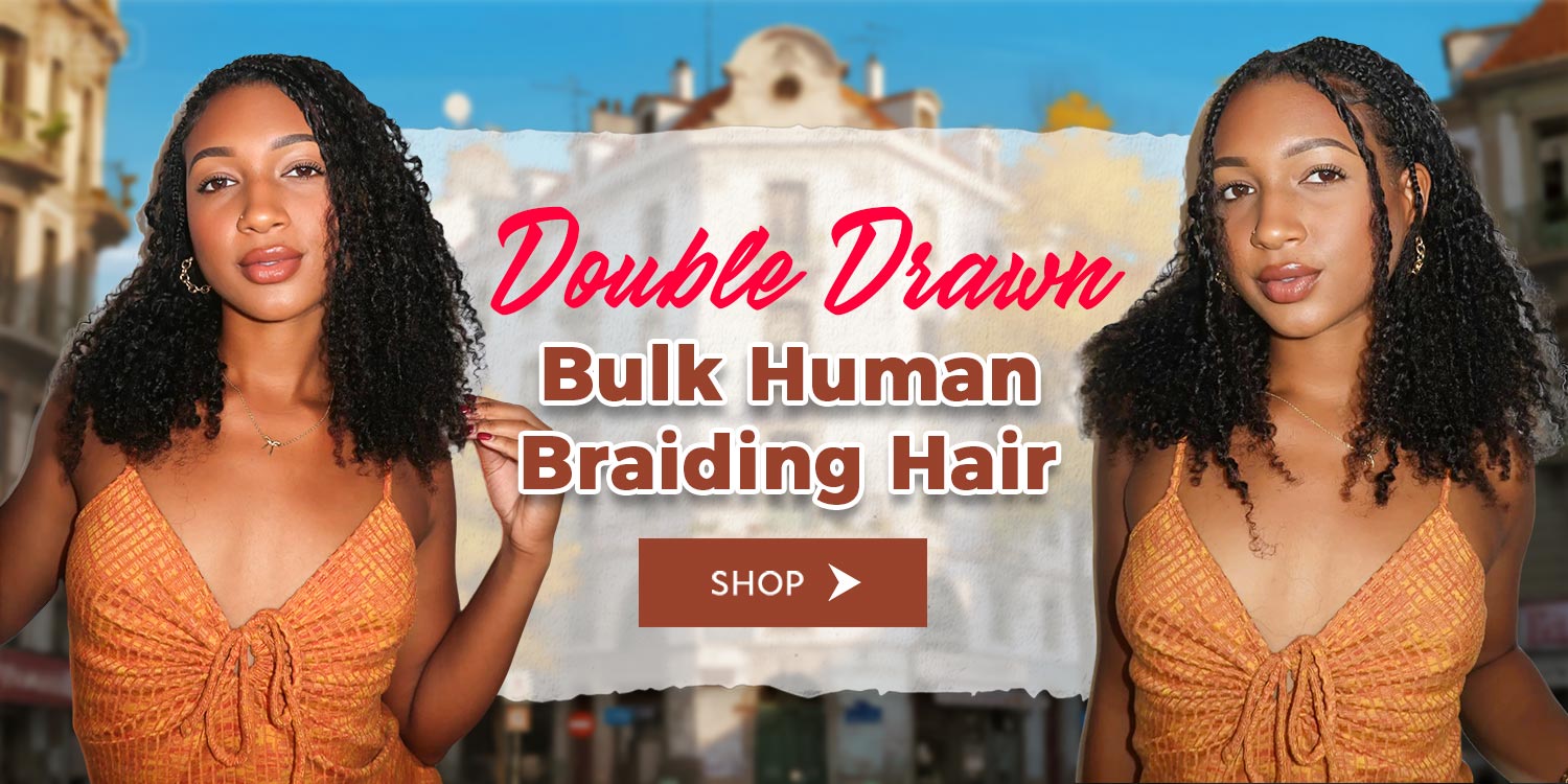 double drawn bulk human braiding hair
