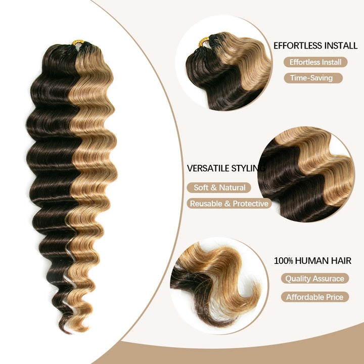 EAYON #D4/27 Blonde Loose Deep Wave Crochet Human Hair