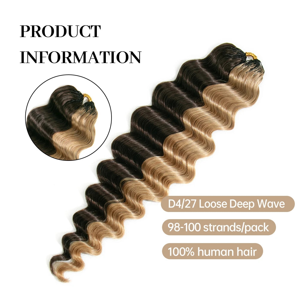 EAYON #D4/27 Blonde Loose Deep Wave Crochet Human Hair