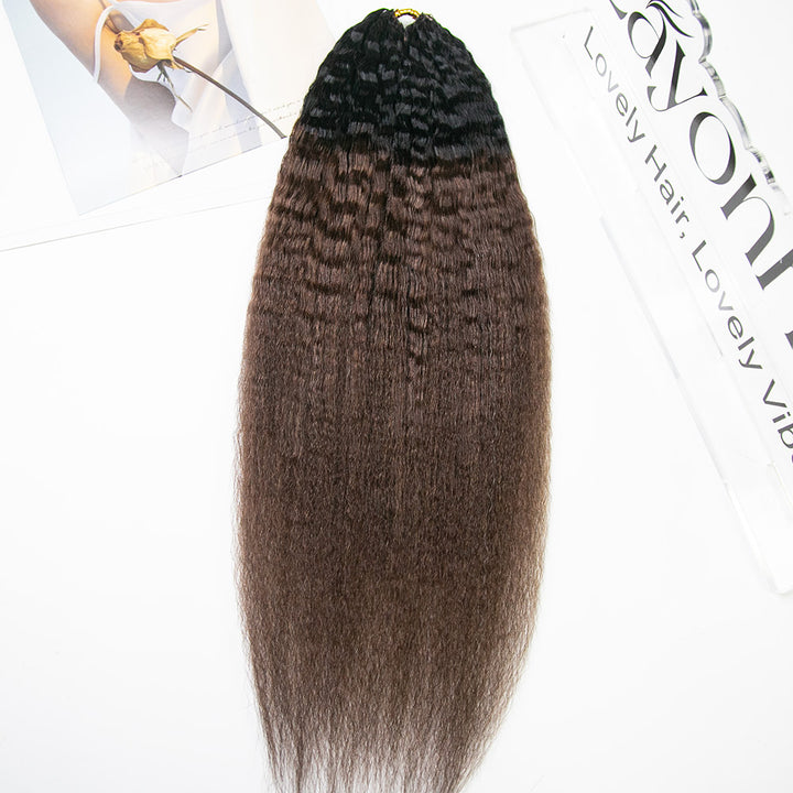 EAYON Kinky Straight Lightweight T1B/4 Color Crochet Human Hair