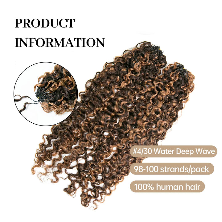 EAYON Lightweight Blend #430 Water Deep Wave Crochet Human Hair