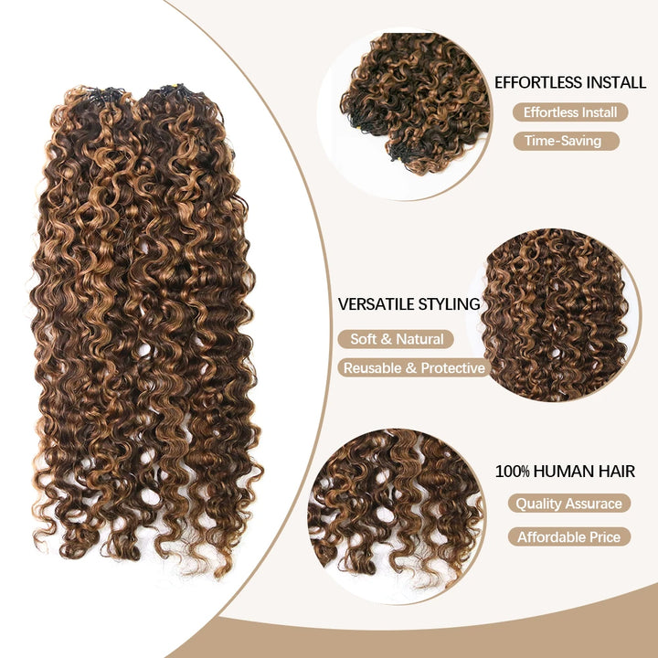 EAYON Lightweight Blend #430 Water Deep Wave Crochet Human Hair