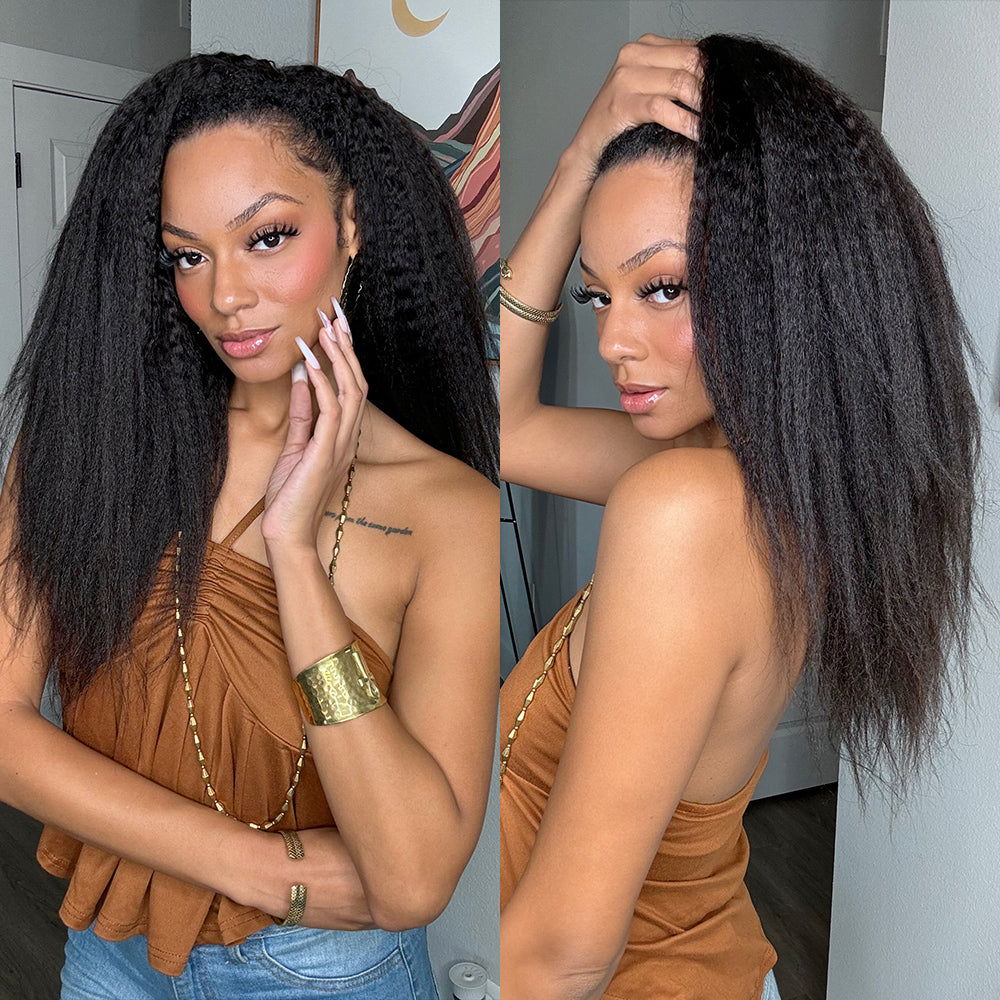 EAYON Lightweight Kinky Straight Crochet Human Hair Extension