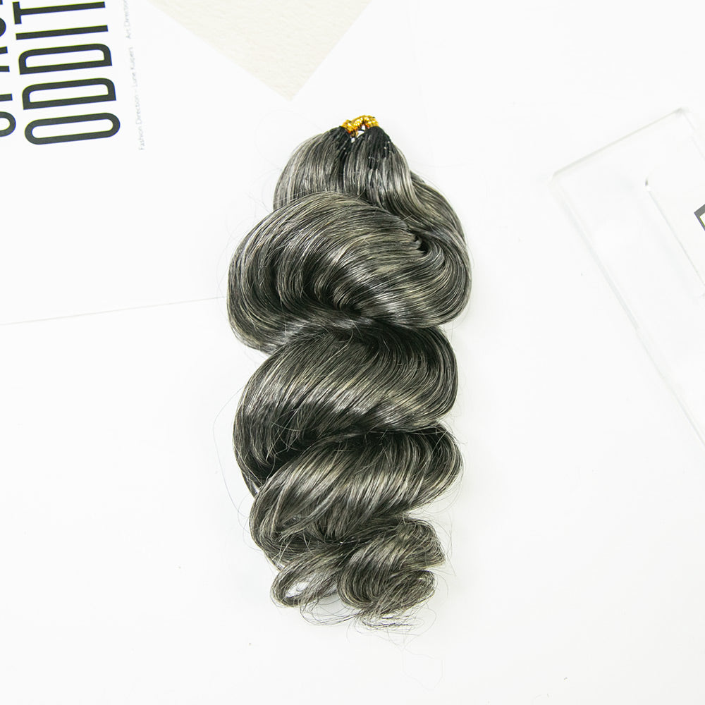 EAYON Lightweight Salt & Pepper Loose Wave Crochet Human Hair