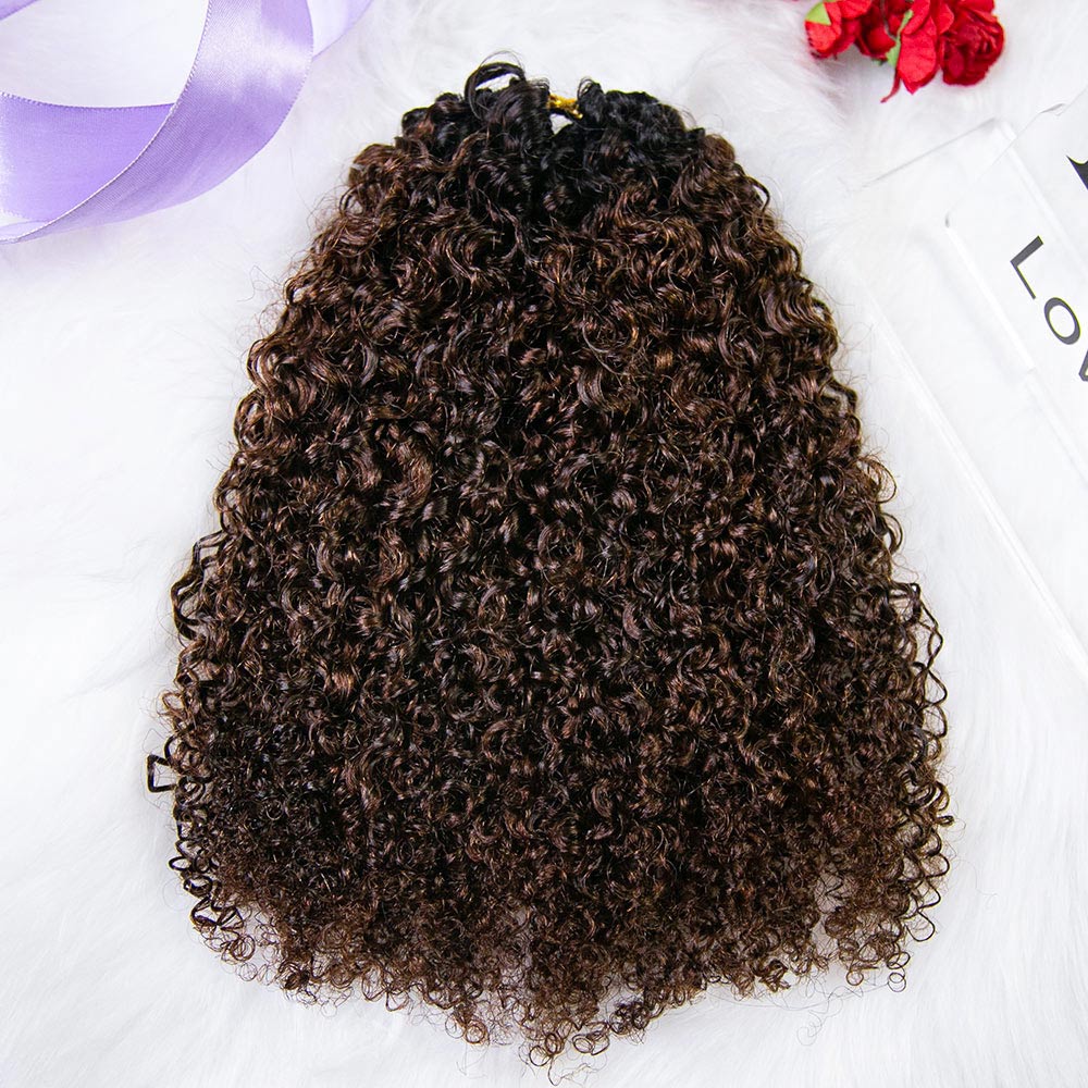 EAYON Lightweight T1B/4 Color Tight Curly Crochet Human Hair