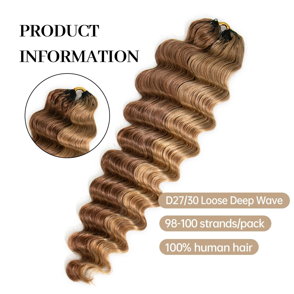 EAYON Ombre #D27/30 Blonde Loose Deep Wave Crochet Human Hair 