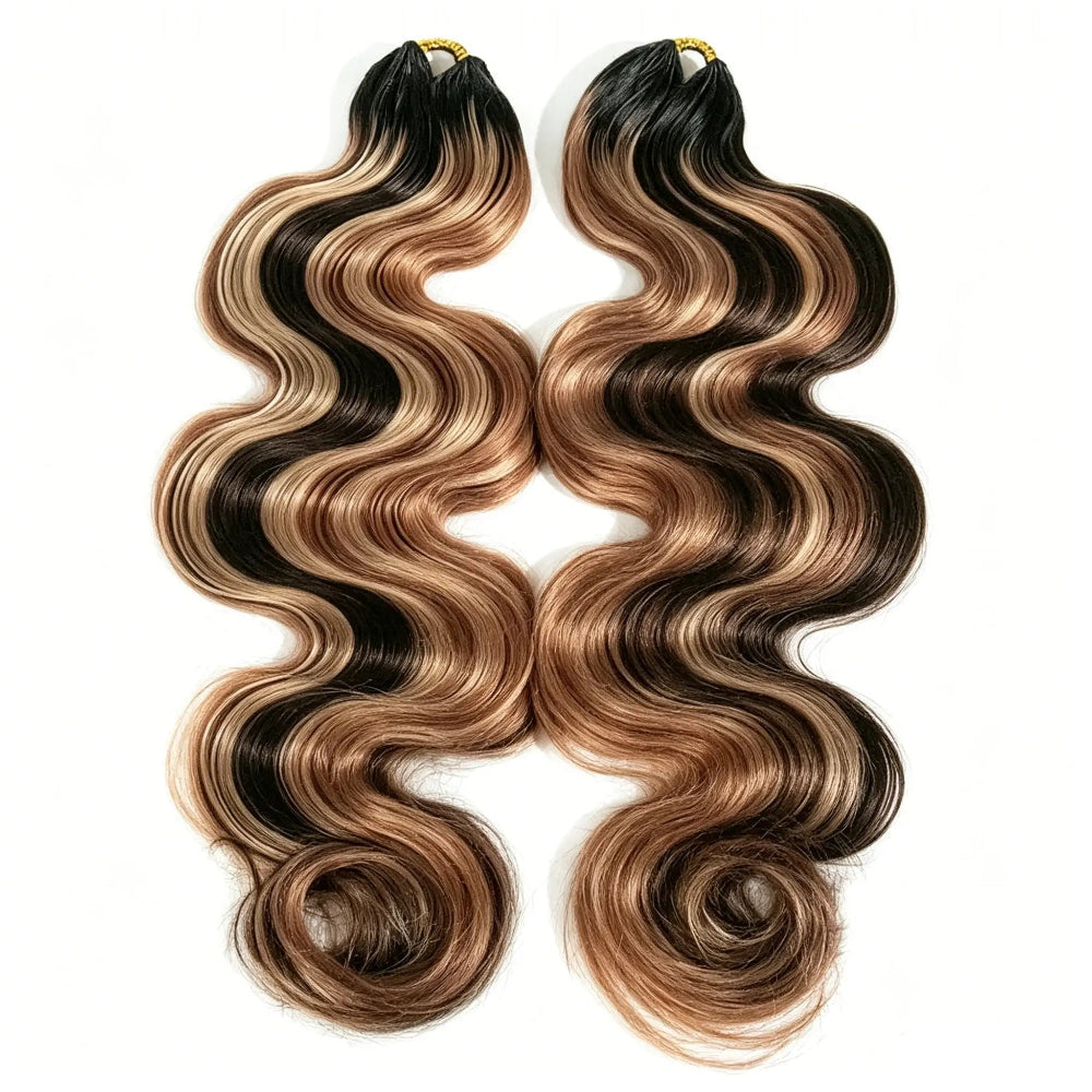 EAYON Ombre #T1B/4/27/30 Blonde Body Wave Crochet Human Hair