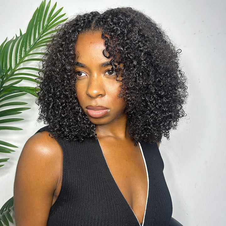 EAYON Tight Curly Lightweight Crochet Human Hair Extensions