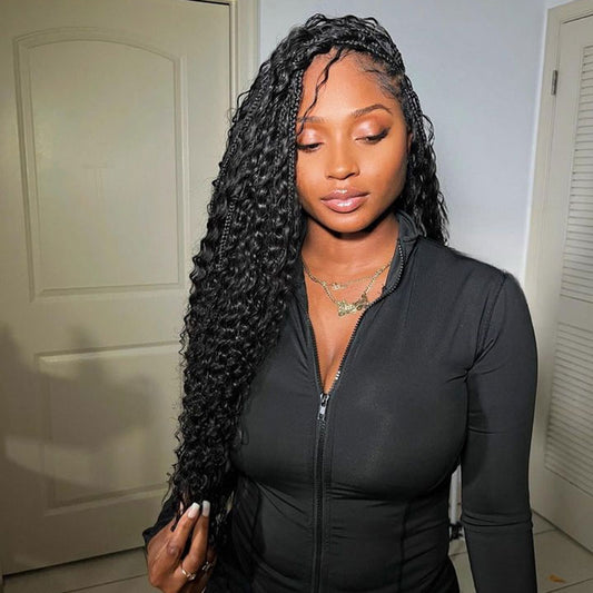 Double Drawn Bulk Human Braiding Hair Wet and Wavy