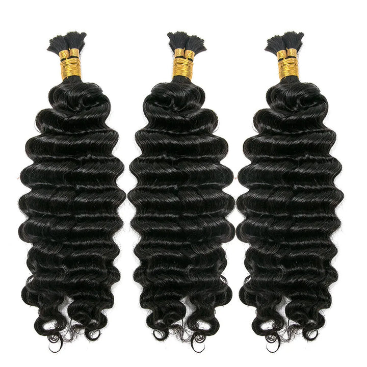 Eayon 3 bundles bulk braiding hair deep wave