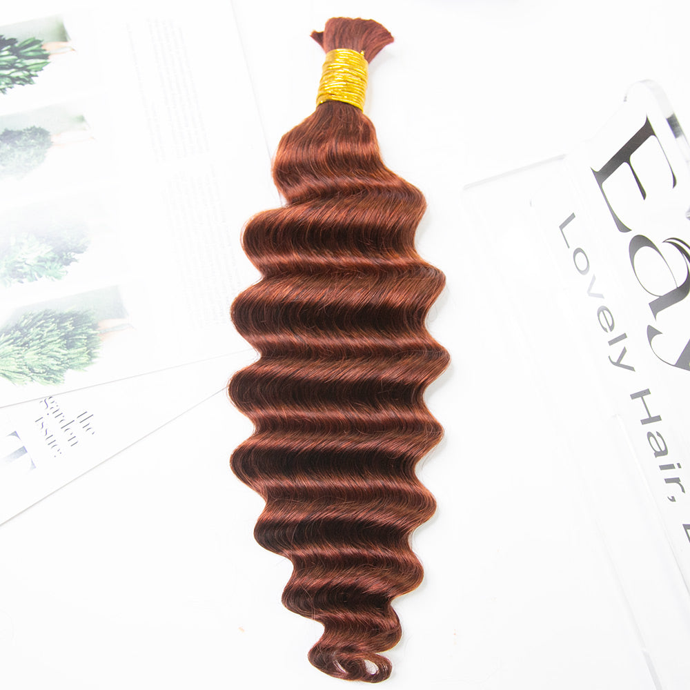 Eayon Copper_Bulk_Human_Hair_For_Braiding_Deep_Wave