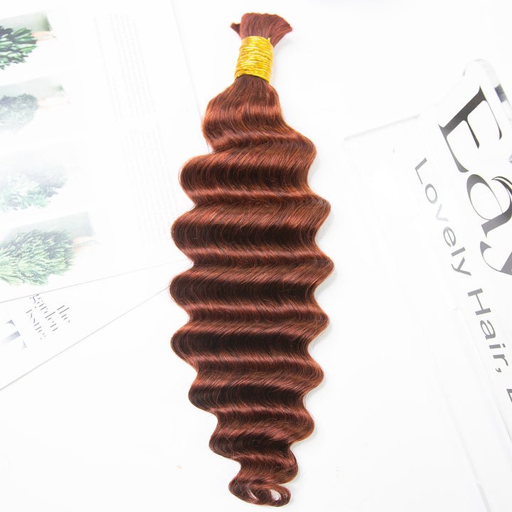 Eayon Copper_Bulk_Human_Hair_For_Braiding_Deep_Wave