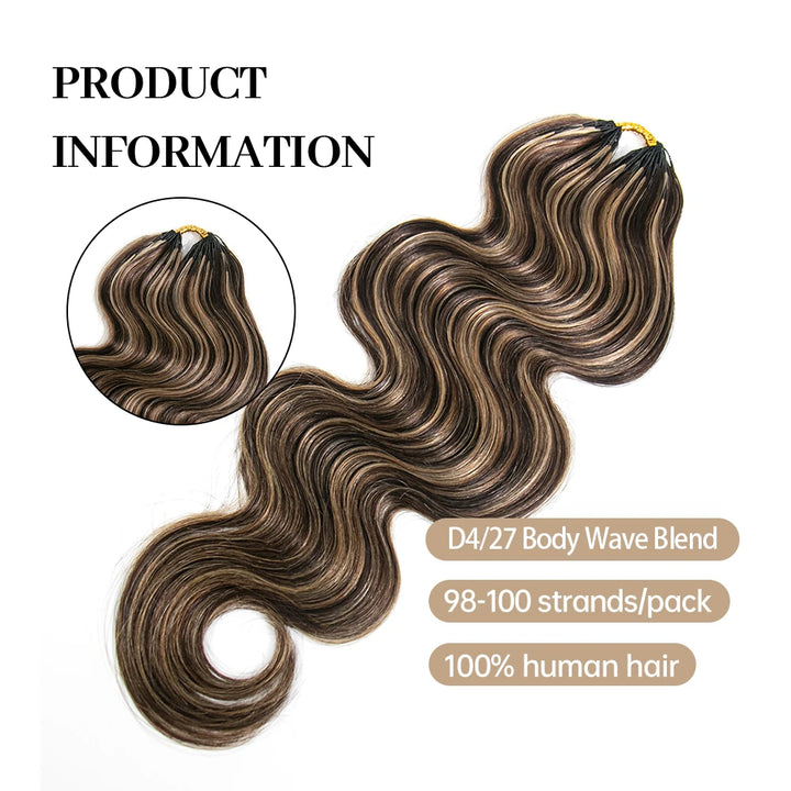 Eayon Lightweight Blend #D4/27 Body Wave Crochet Human Hair